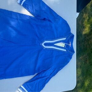 Blue Tunic with White Accents